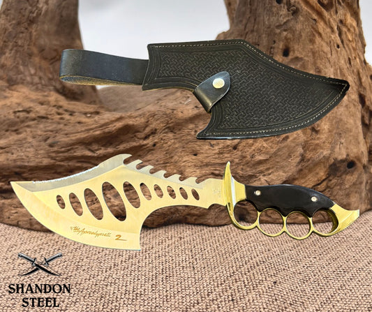 Frost Cutlery Apocalypse 2 Gold Edition Fantasy Knife Leather Sheath NIB 17-941G