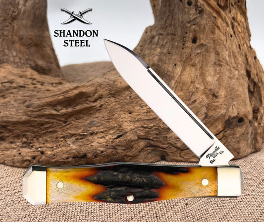 Titusville Cutlery Lexingtonian Folder Amber Stag TITUS01