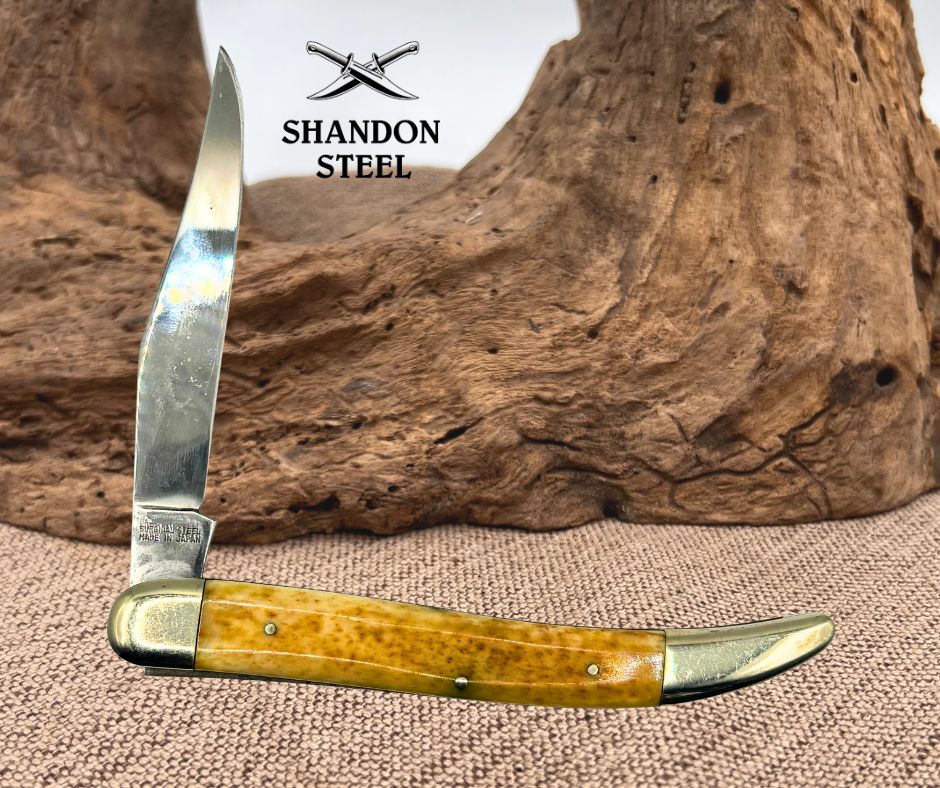Parker Cut. Co. Vintage Bone Handle 5" Toothpick Folding Pocket Knife Japan (91)