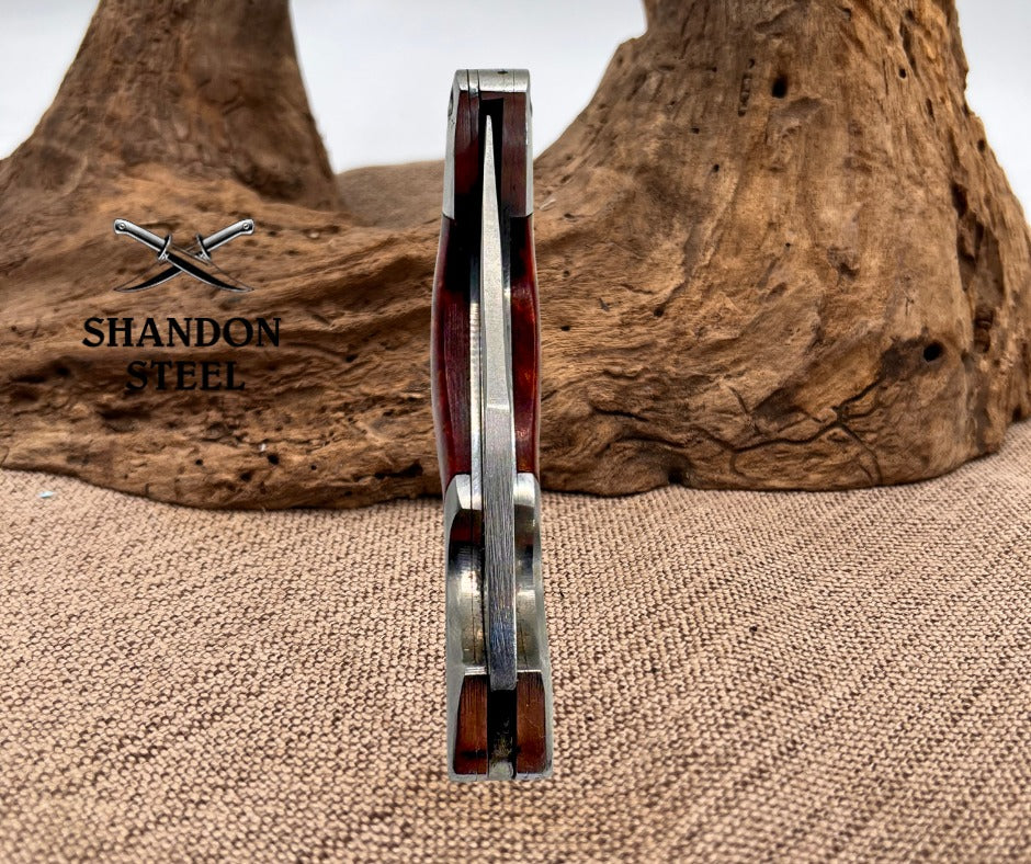 Little Slipjoint Keychain EDC Knife 2.1 inches Clip Point Blade Flame Pattern 22