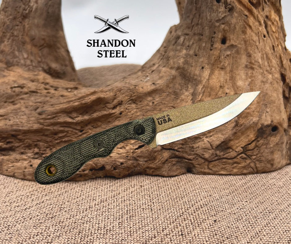 TOPS Knives Mini Scandi MSK Survival Knife Tan Coated 1095 Carbon w/ Sheath (17)