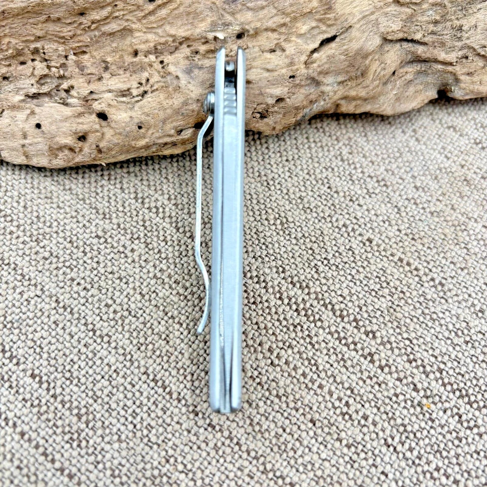 Trailing Point Lock Back Stainless Steel Partially Serrated Folding Knife (215)