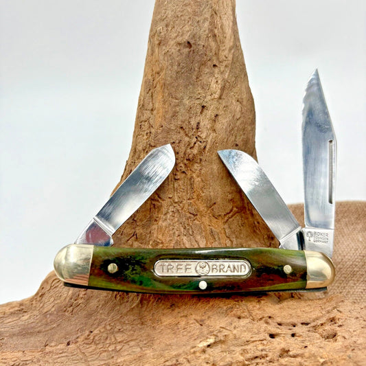 Boker Solingen Germany Tree Brand Green Bone 3 Blade Stockman Folding knife(167)