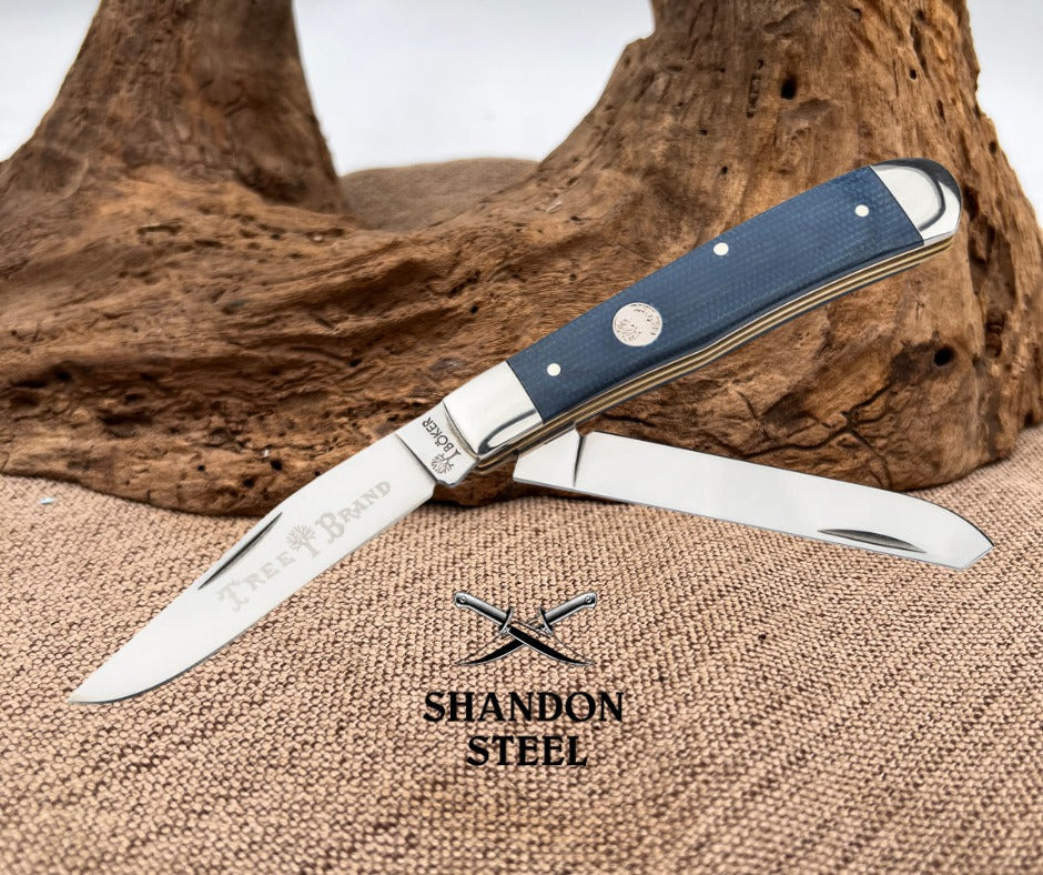 Böker Manufaktur Treebrand Trapper Canvas Micarta Denim 110887