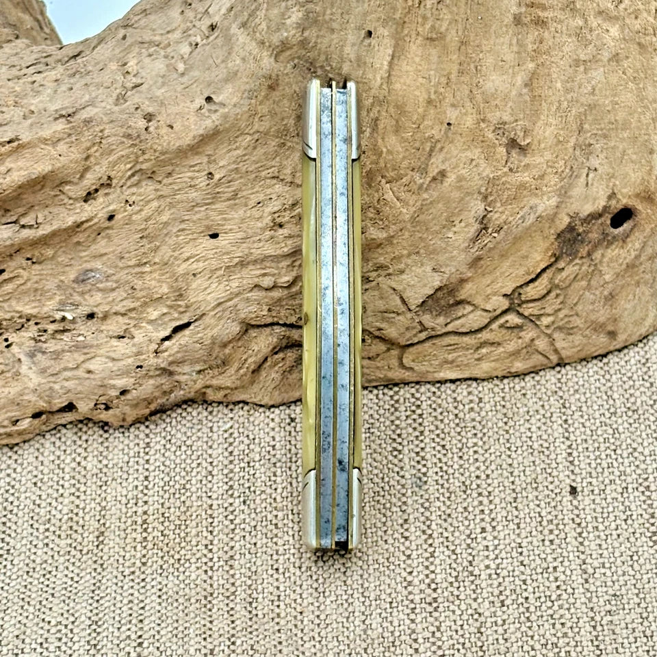 ULSTER VINTAGE MADE IN USA LONG PULL 3 BLADE STOCKMAN POCKET KNIFE (224)