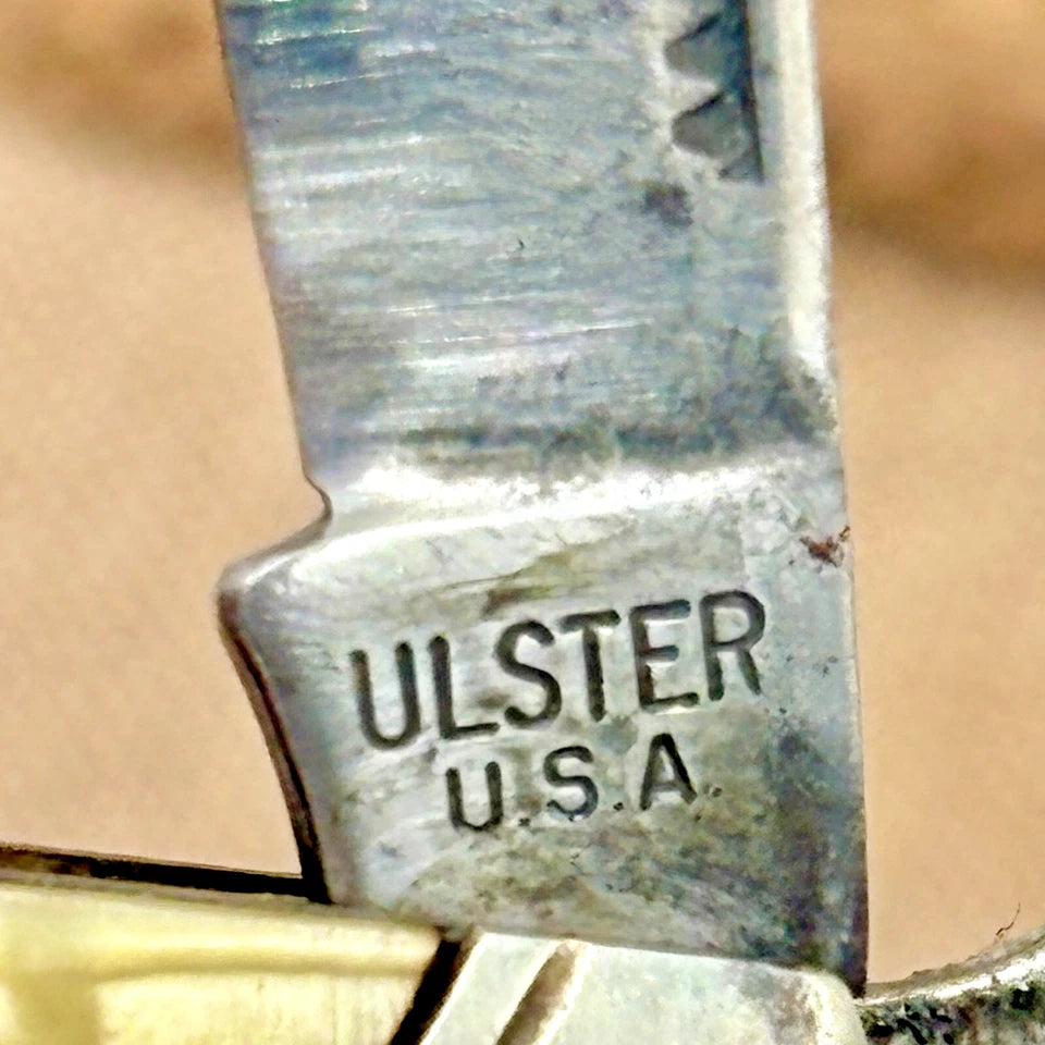 ULSTER VINTAGE MADE IN USA LONG PULL 3 BLADE STOCKMAN POCKET KNIFE (224)