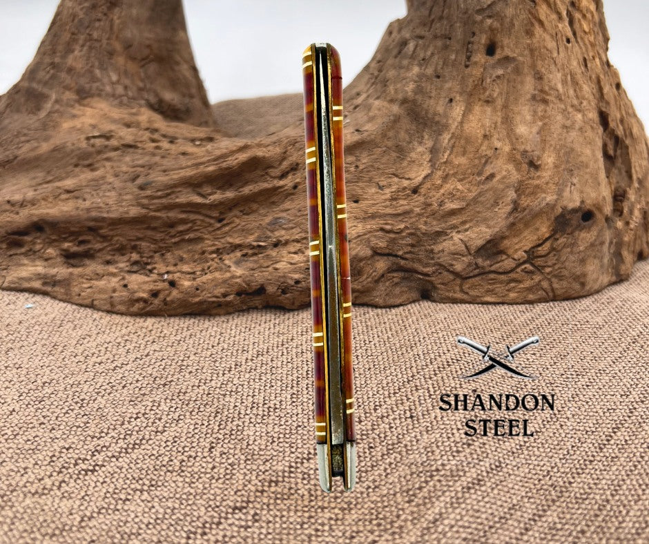 Union Cutlery Olean, NY USA Slimline Trapper Candy Stripe Pocket Knife (44)