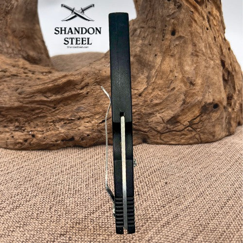 Single-Blade Folding Lock Back Drop Point Folding Pocket Knife Black Handle (52)