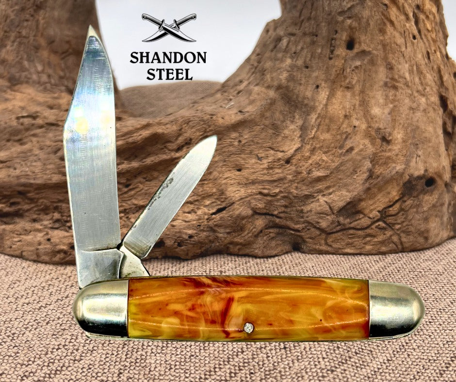 Utica USA Vintage 2 Blade Jack Folding Pocket Knife Clip Pen Blades (88)