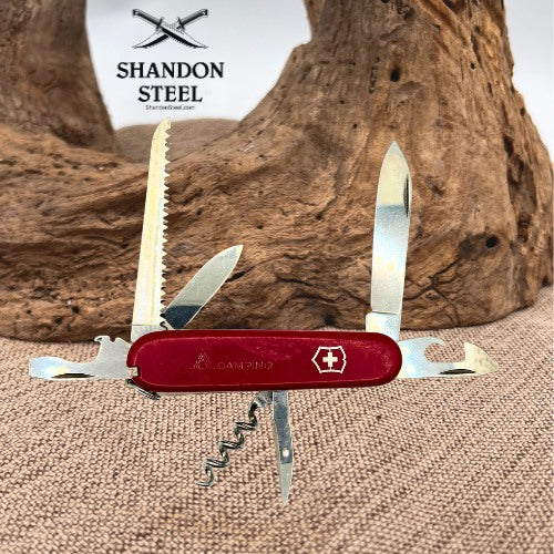 Victorinox Camper Red Swiss Army Knife Red 91mm Saw Awl Pocket Knife (148)