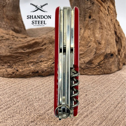 Victorinox Huntsman Swiss Army Knife Red Vintage Camping Hunting Fishing (94)