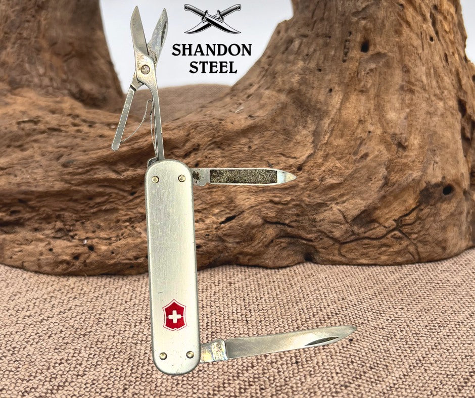 Victorinox Money Clip Silver Alox Swiss Army Knife Multi Tool Scissors File (91)