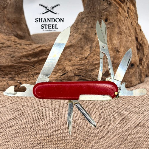 Victorinox Swiss Army Knife Red Super Tinker Hoffritz 91mm No Hook Good Snap 72
