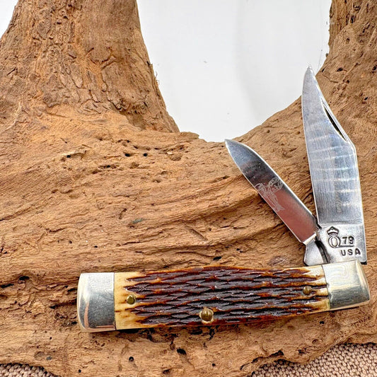 Vintage Queen Cutlery 1979 Master Cutter Collection 2-Blade Gunstock Knife (11)