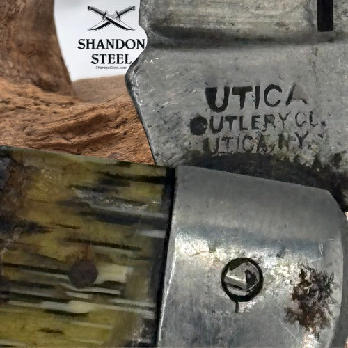 UTICA CUT. CO. USA RARE VINTAGE SINGLE BLADE JACK FOLDING POCKET KNIFE (72)