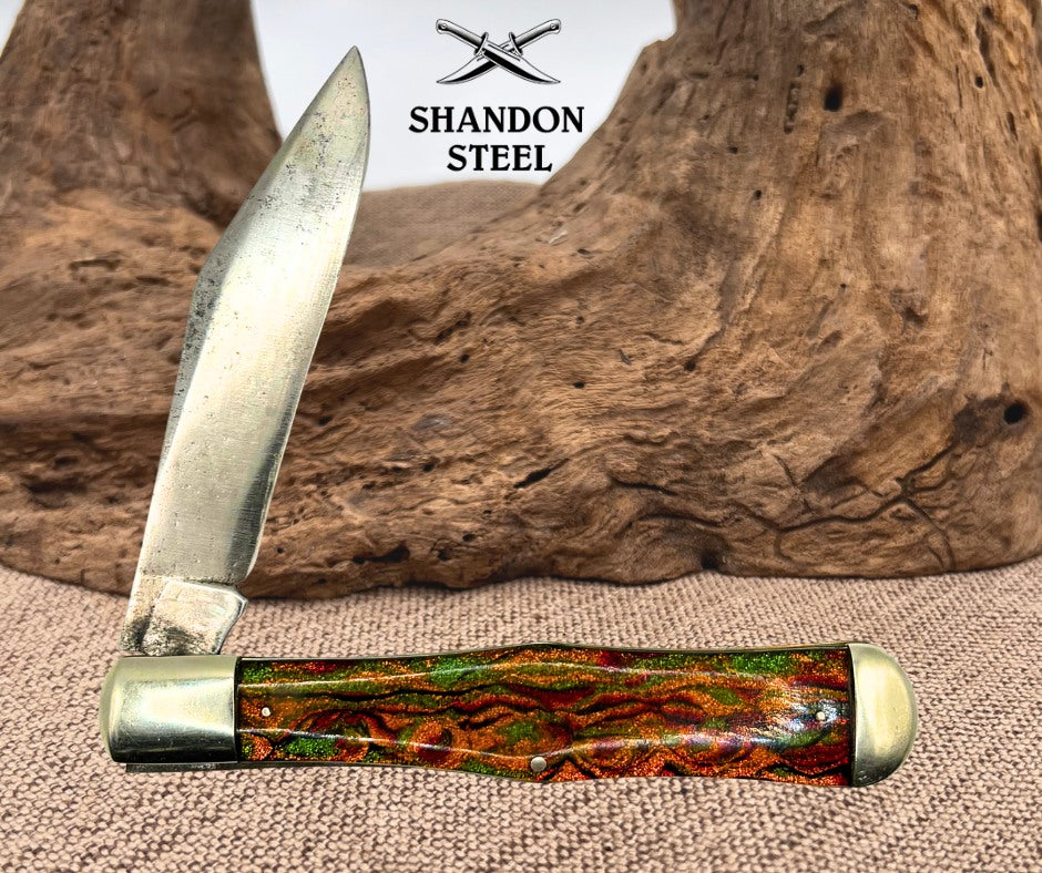 Wabash Cutlery Terre Haute Ind. USA  1 Blade Coke Bottle RARE Vintage Knife -172
