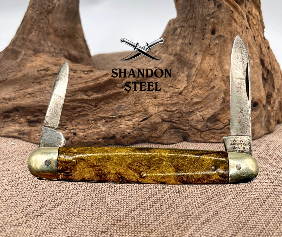 A.W. Wadsworth and Son-Germany-2 Blade Vintage Equal End Pen Pocket Knife (109)