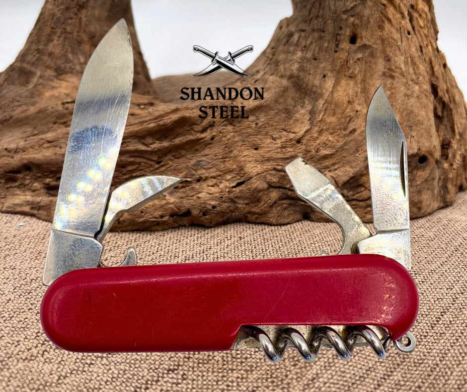 Wenger Swiss Army Master Fisherman Pocket Knife Cork Screw Awl Can Opener (52)