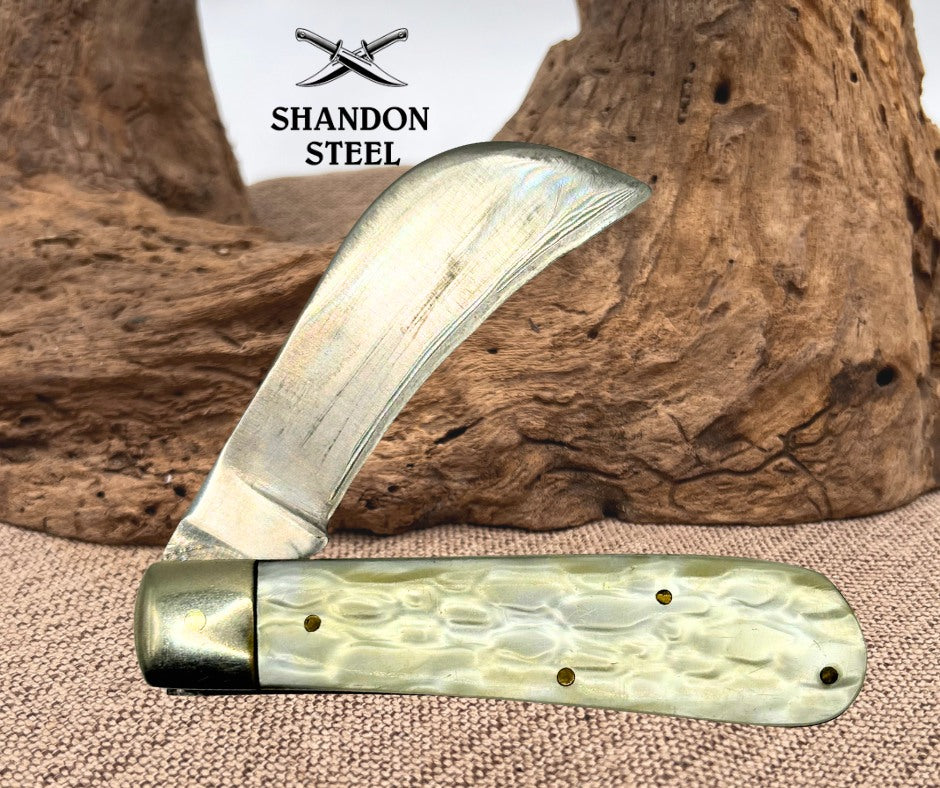 Hawkbill Folding Pocket Knife Wild Turkey Cracked Ice Hawkbill Pruner (65)