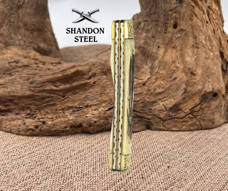 Whitetail Cutlery 4 Blade Congress Folding Pocket Knife Stag Handle Plain (130)