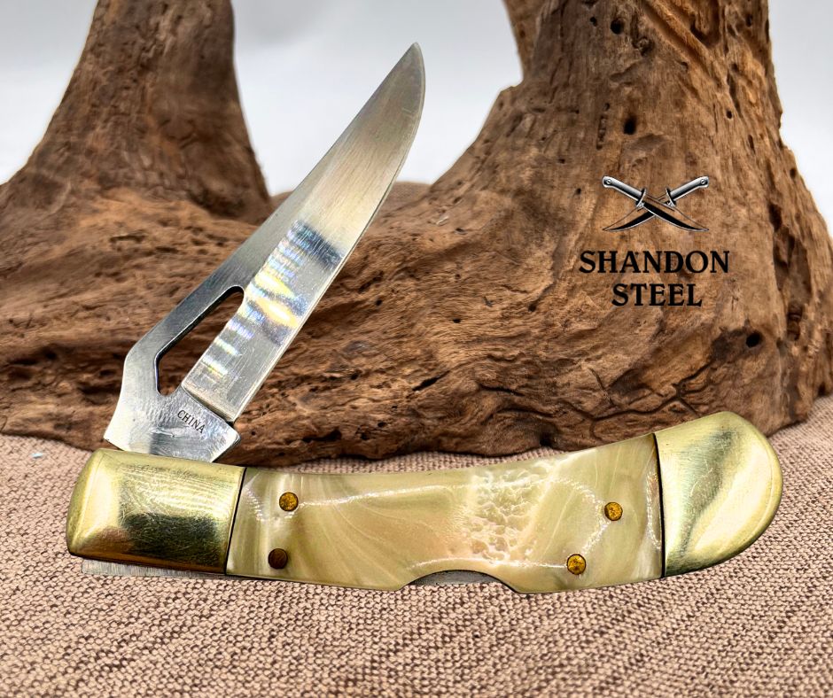 Frost Cutlery Whitetail Trailing Point Lock back Folding Pocket Knife EDC (35)