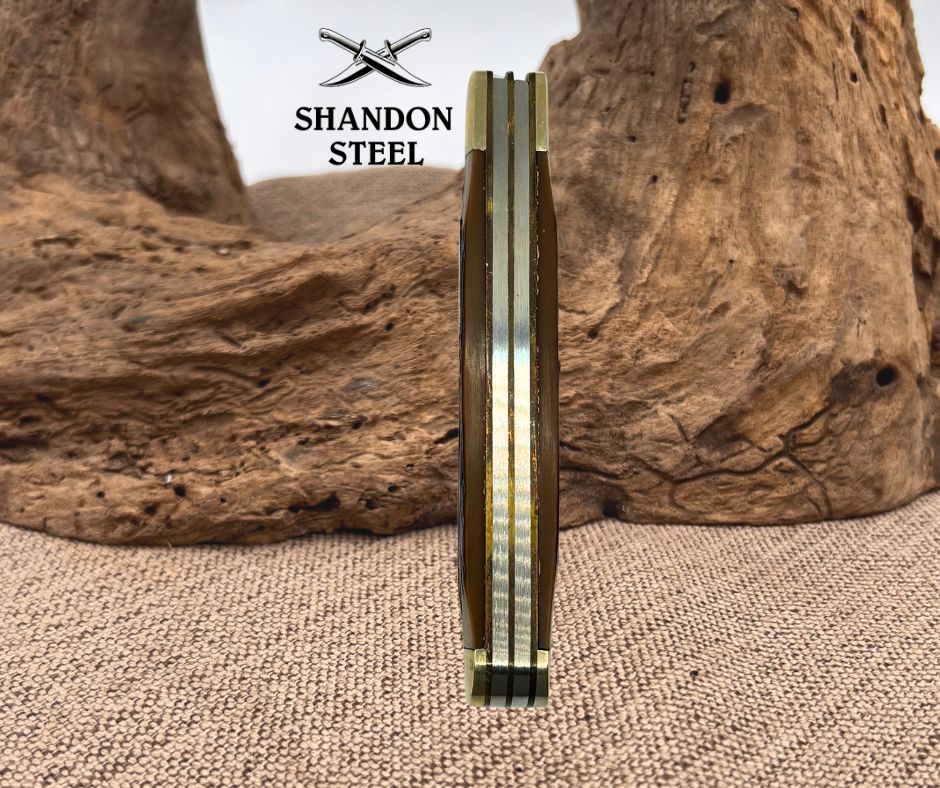 Winchester 2004 Trapper Knife Stainless Steel Blades, Brown Handle, Slipjoint 71