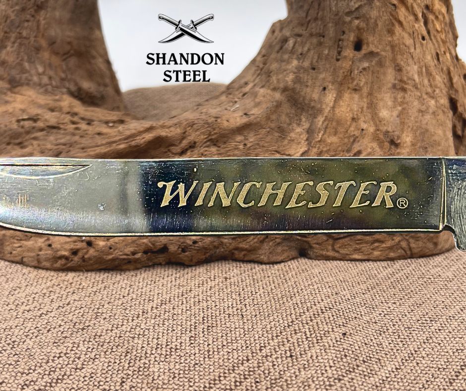 Winchester 2004 Trapper Knife Stainless Steel Blades, Brown Handle, Slipjoint 71