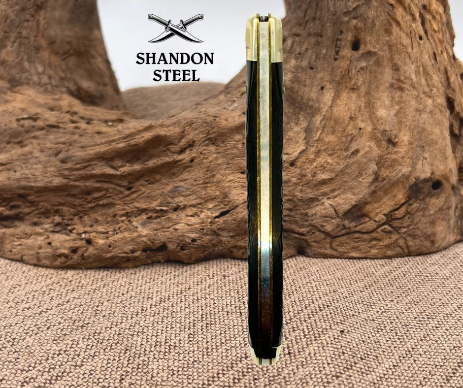 Winchester USA 1 Spey Blade Trapper, Black Jigged Delrin Handles, 19005 (69)