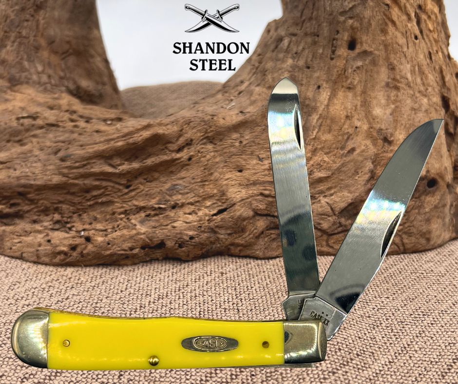 Case XX Trapper 00161 Yellow Synthetic 2-Blade Carbon Steel Slipjoint 3254CS -22