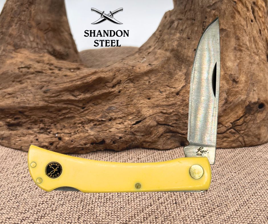 Roper Knives Pecos Tumble Weed Drop Point Folding Knife Sod Buster Style (25)