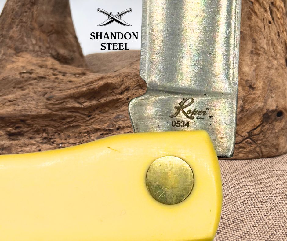 Roper Knives Pecos Tumble Weed Drop Point Folding Knife Sod Buster Style (25)