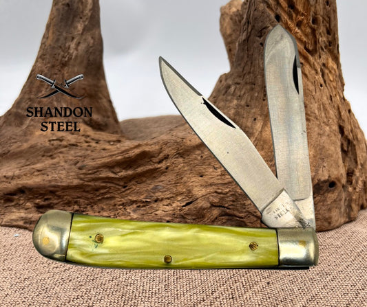 Trapper Faux Pearl 2 Blade Folding Pocket Knife Stainless Steel Blades (28)