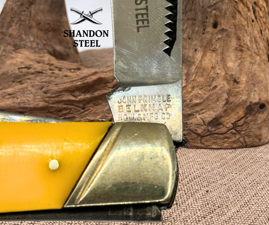 John Primble USA 5371 Yellow 3 Blade Stockman Vintage Folding Pocket Knife (5)