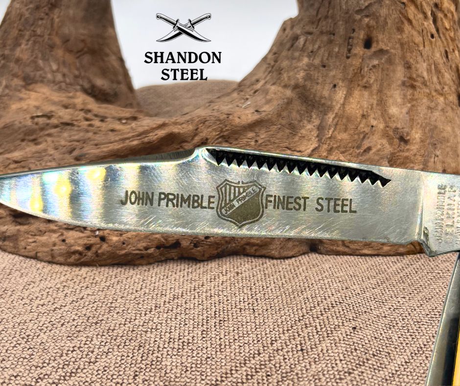 John Primble USA 5371 Yellow 3 Blade Stockman Vintage Folding Pocket Knife (5)