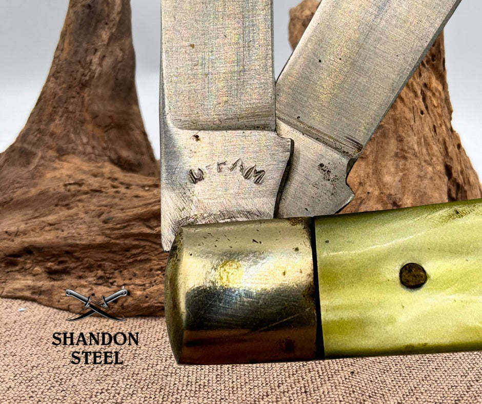 Trapper Faux Pearl 2 Blade Folding Pocket Knife Stainless Steel Blades (28)