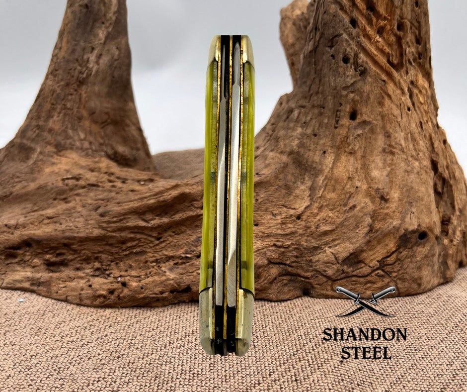 Trapper Faux Pearl 2 Blade Folding Pocket Knife Stainless Steel Blades (28)