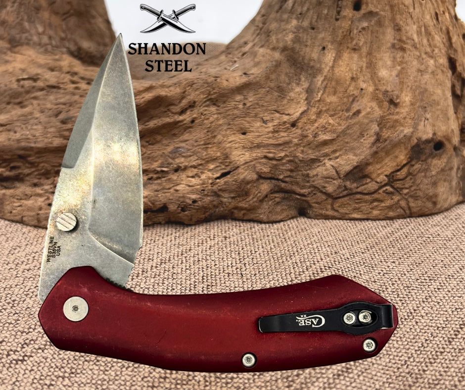 CASE XX 36551 WESTLINE ASSISTED OPENING FOLDING KNIFE CPM-S35VN RED ALUMINUM 16