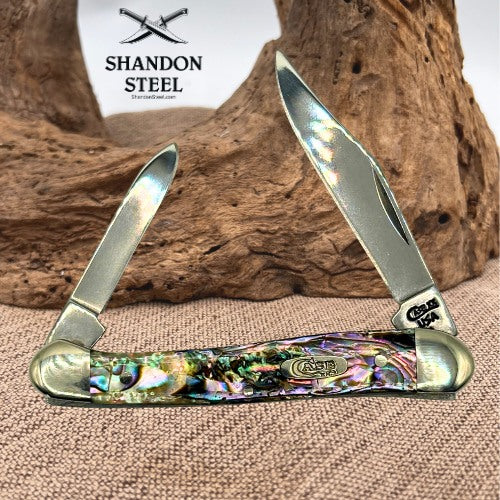 Case XX USA 82109 ABALONE 2 Blade Pocket Knife Small Copperhead 2019 (125)