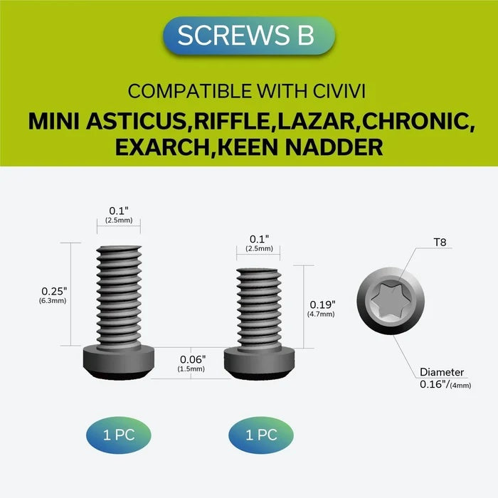 CIVIVI Titanium Pocket Clip with 6PCS Titanium screws T001D