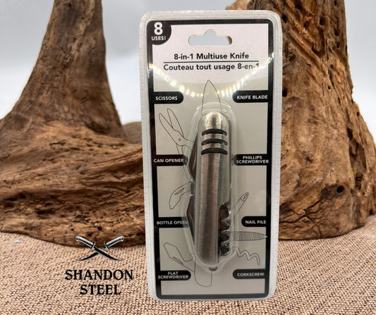 8-in-1 Multi Use Knife 8 Uses New Sealed Package Scissor Knife File Screw Driver