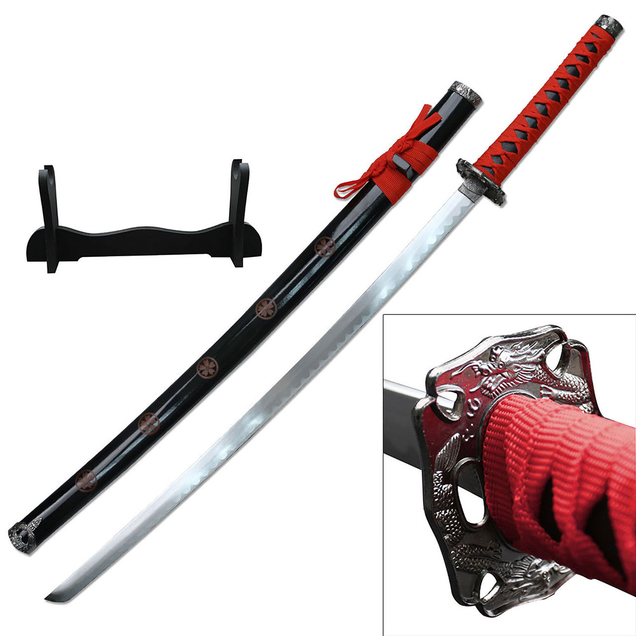 Samurai Sword with Wood Display Stand - SW-72RD